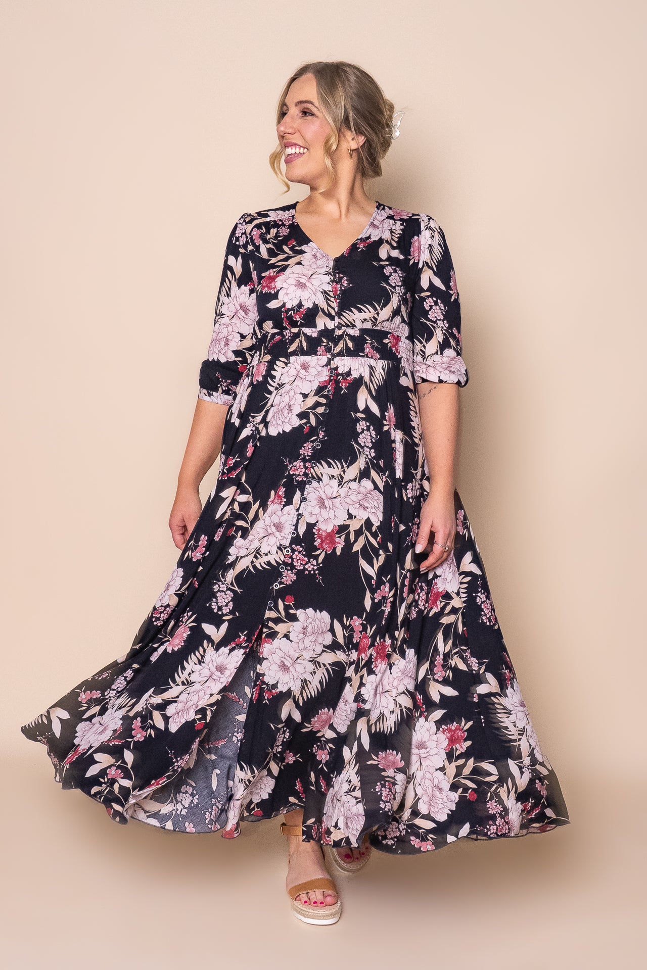 Dominique Maxi Dress in Navy