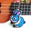 2Pcs Bunny Bead Cross Stitch Keychain Kit Mosaic Beads Embroidery Keyrings Art