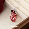Dark Gothic Style Flesh And Blood Heart-Shaped Pendant Necklace Handmade Artwork