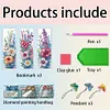 DIY 3Pcs Flowers-Diamond Painting Bookmark