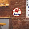 Station service Mobilgas - Plaques rondes en m&eacute;tal(30*30cm) - Garage