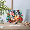 >SALE<American Flag Special Shape Diamond Painting Desktop Home Ornament (House 3)