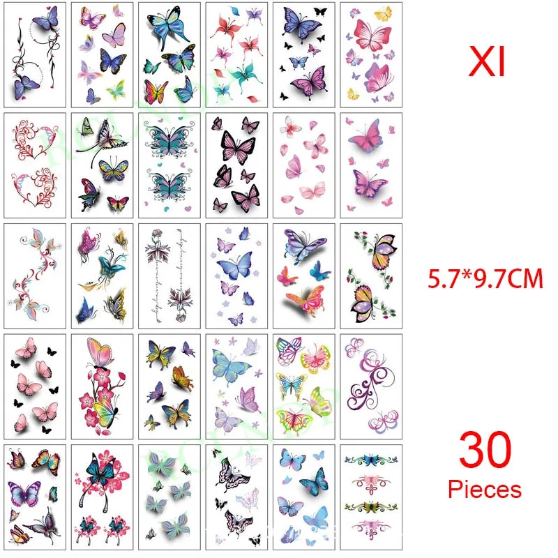 56 Pcs Waterproof Temporary Tattoo Stickers set English Russian wild Element Body Art Flash Tatto Fake Tatoo for Men and Women