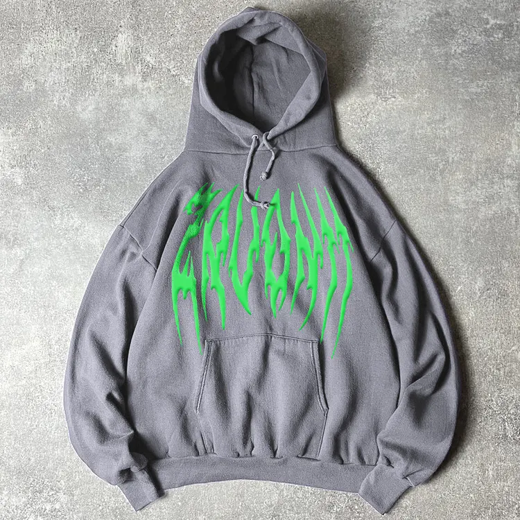 Vintage Jagged Graphics Pocket Hoodie