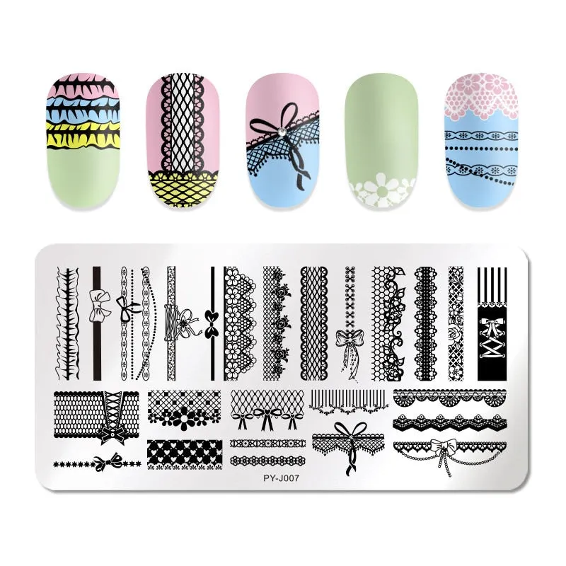 PICT YOU Nail Stamping Plates Snow Winter Nail Art Stamp Template idea nail Image Plate Stainless Steel Stencil Tools-Nail Inspo