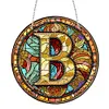 (Upgrade Size)DIY Double Sided Diamond Painting Alphabet Family Last Name Initial Sign Ornament with Chain Window Hanging Kit