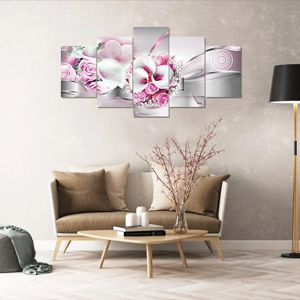 Diamond Painting - Full Round Drill - 5pcs Flower(95*45cm)