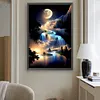 (US Local)Paint By Numbers Kit On Canvas DIY Oil Art Moon Picture Home Wall Decor40x60cm