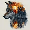 (US Local)Paint By Numbers Kit On Canvas DIY Oil Art Wolf Picture Home Decor40x40cm