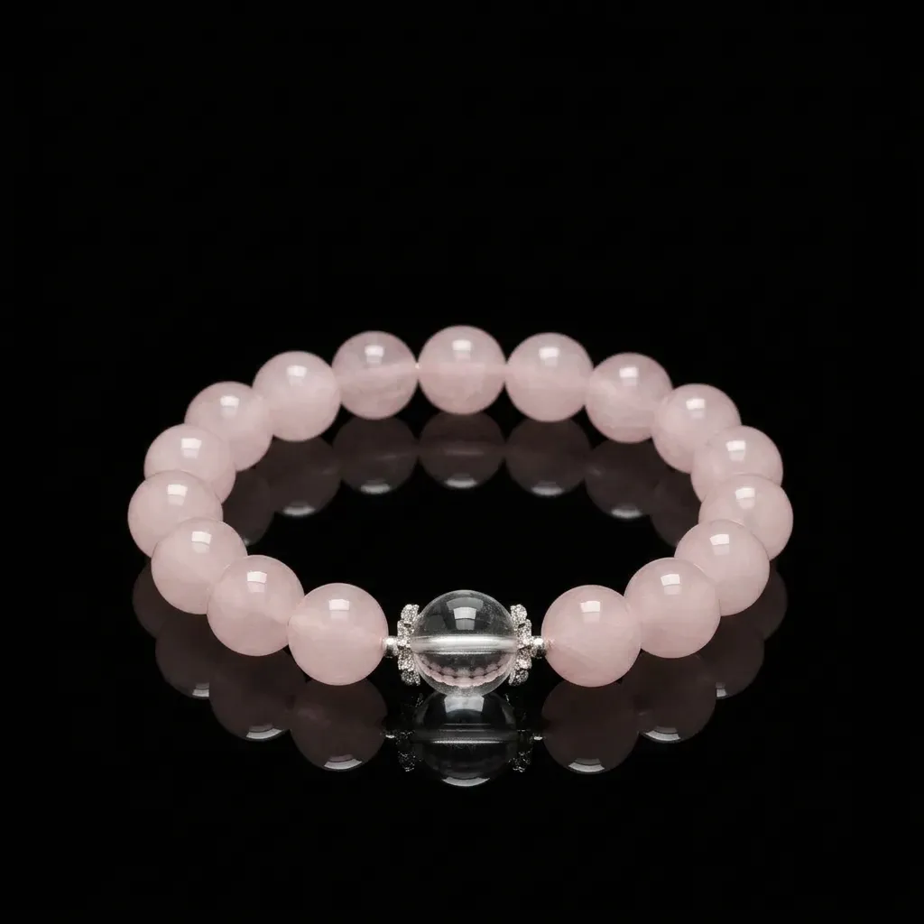 Ethereal Rose Quartz & Clear Crystal Harmony Bracelet