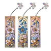 (US Local)3Pcs Special Shaped Flowers 5D DIY Diamond Painting Book Mark for Home Office