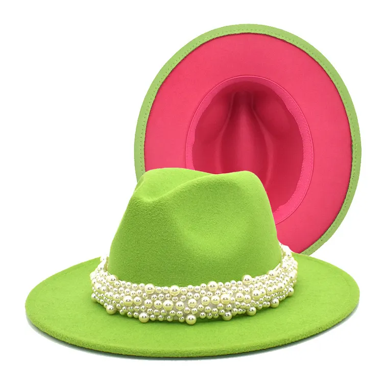 New double-sided color matching woolen hat