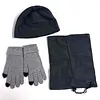 Warm Beanie Hat with Scarves and Touch Screen Gloves for Men and Women (Grey)