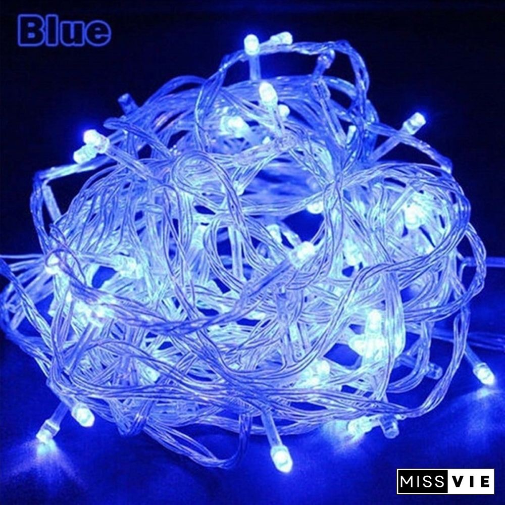 New Droop Curtain Icicle String Light 100LED 10M Christmas/Wedding/Party Decoration Lights Garland AC 110V 220V Outdoor Waterproof Led Lamp 4 Colors