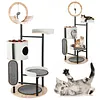 [US Local Warehouse] 66-Inch Cat Tree with Scratching Post Cat Tower Multi-Level Cats Furniture with Dangling Ball Platform Hammock for Indoor Cats Large Adult