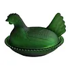 Vintage-Style Glass Hen on Nest Dish with Lid Tabletop Dessert Plate Snack Bowl