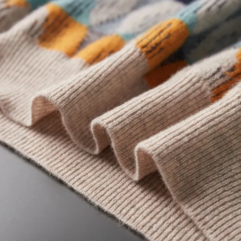 Jacquard 100% Merino Wool Sweater