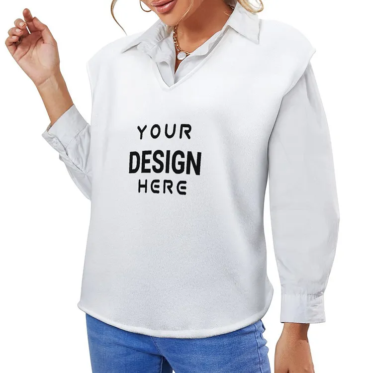 Personalized Design Women's Off Shoulder Sweater Vest Full Print