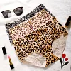 Ice silk seamless large size satin leopard print briefs