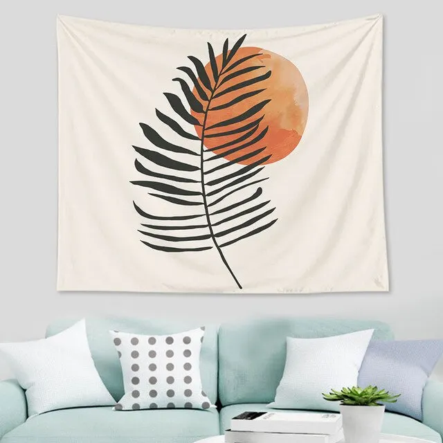 Abstract  nordic Geometric Tapestry Tropic Modern Art Brown Wall Hanging ins Tapestry Decorative Tapestry For Home Decoration