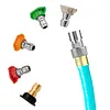 Garden Hose to Mini Power Washer Adapter Stainless Steel Leak-Proof Adapter 3/4 GHT to 1/4 Quick Connector for Car Wash & Outdoor Cleaning