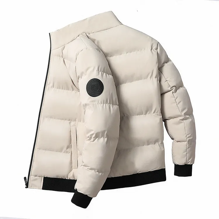 Men's Autumn Winter Coat Stand-up Collar Cotton-Padded Clothes Leisure plus Size Cotton Jacket