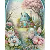 >SALE<Full Embroidery Eco-cotton Thread 16CT Print Flower Castle Cross Stitch 50x60cm