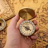 Mini Portable Copper Navigation Compass Outdoor Luminous Flip Compasses