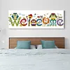 Partial Cross Stitch Kits Owl Welcome Sign 14CT Counted Home Decoration Set(Brand)