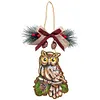 DIY Diamond Painting Christmas  Wooden Christmas Charms Decorations Santa Pendant Kits