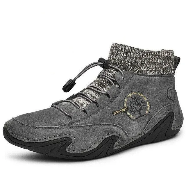 New 2020 Fashion Genuine Leather Men Boots Handmade Ankle Boots Outdoor Autumn Boots soft Comfortable Men Casual Leather Shoes