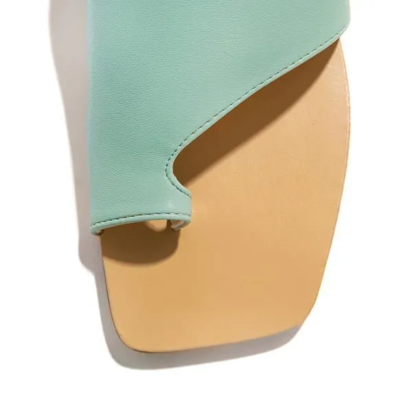 Mint Strap Detailing Slip On Sandals