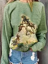 Retro Casual Long Sleeves Shirts Tops
