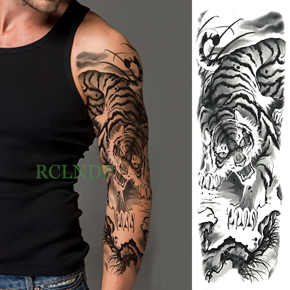 Waterproof Temporary Tattoo Sticker dragon Chinese style full arm fake tatto flash tatoo big size sleeve tato for men women