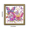 Butterfly DIY Special Shape Double sided Print Clear Diamond Art Kit Wooden Framed Diamond Painting Kit(22x22cm)