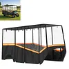 [US Local Warehouse] Fits 6-Person Golf Cart Rain Cover with Transparent Windshield & Reflective Strips 600D Waterproof Oxford Fabric Outdoor Golf Cart Protector Compatible with Club Car & for EZGO