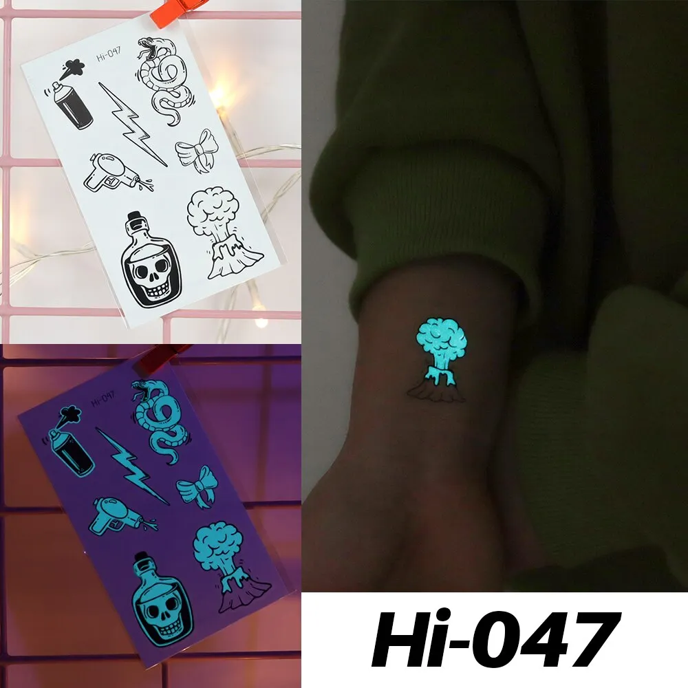Sdrawing Luminous Tattoo Hand Finger Starry Star Universe for Kids Fake Tattoo Glowing In Dark Waterproof Temporary Tattoo Stickers