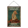Chat garage club caf&eacute; - Enseignes en bois(20*30cm)