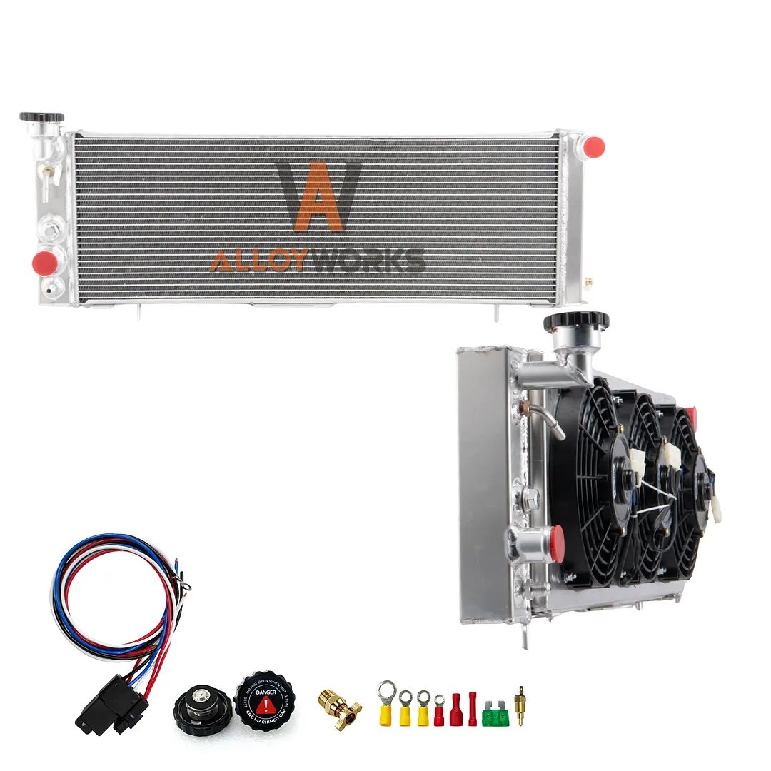 Alloyworks 3 Row Aluminum Radiator+Shroud Fan For 1984-2001 1996