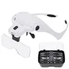 Adjustable Lens Wearing Type Glasses Magnifier Loupe Kit with LED Lights DIY Diamond Art Accessories