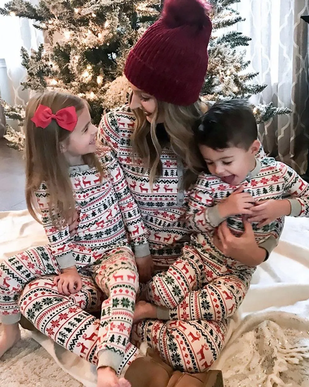 Christmas Deer Snowflake Printed pajamas