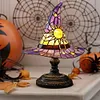 Stained Glass Witch Hat Lamp LED Creative Table Lamp Night Light for Home Decor