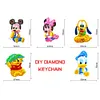 5X Diy Diamant Peinture Porte-Cl&eacute;s Mignon Dessin Anim&eacute; Broderie Artisanat