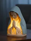 Virgin Mary Prayer Night Light Resin Virgin Mary Catholic Decor Table Lamp Handcrafted Home Decoration Desk Accessories for Reading