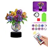 (US Local)Acrylic Double Sided Butterfly Vase Diamond Painting LED Night Light for Desktop