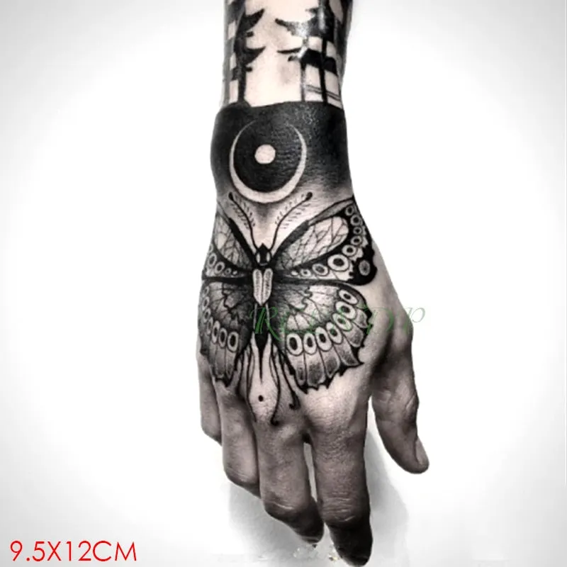 Waterproof Temporary Tattoo Sticker Satan Lucifer Circle Steering Fake Tatto Flash Tatoo Hand back Art Tattoos for Boy Women Men