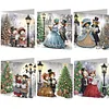 6pcs DIY Christmas Mouse Diamond Painting Greeting Card