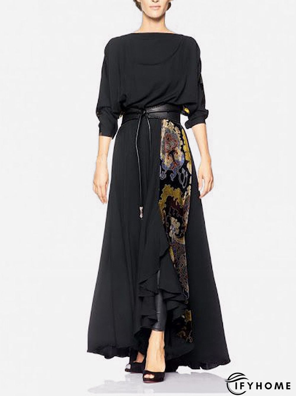 Long sleeve Boat Neck Loose Blouse | IFYHOME