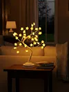 LED Tree Lights with 35 Flowers Decorative Tree Bedside Light USB/Battery Operated Artificial Trees Lamp for Party Spring Tabletop Decoration