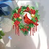 DIY Special Shaped Diamond Painting Wall Decor Wreath Hanging Kit(Cardinal)